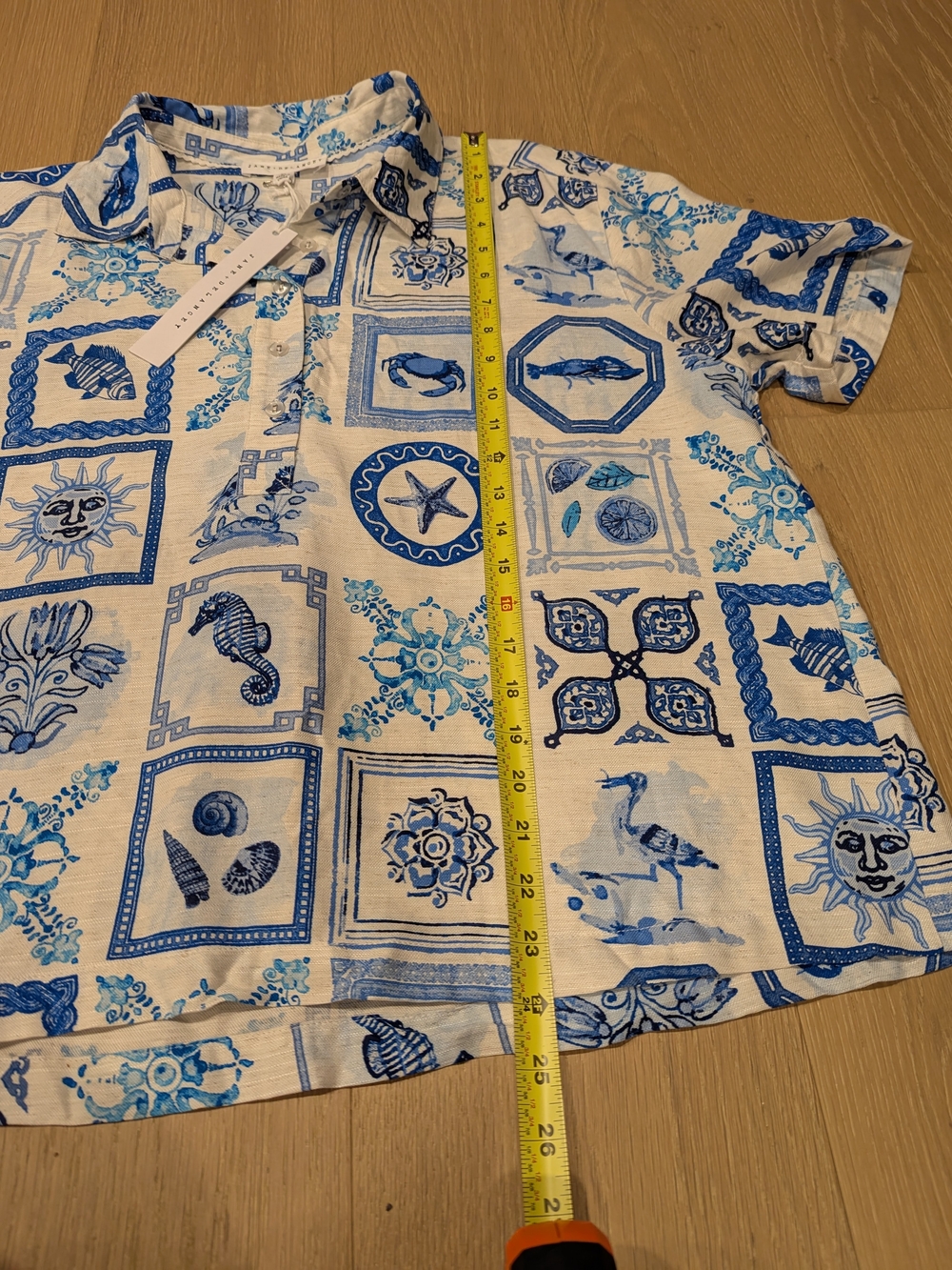 Blue and White Patterned Top - Picture 6 of 9
